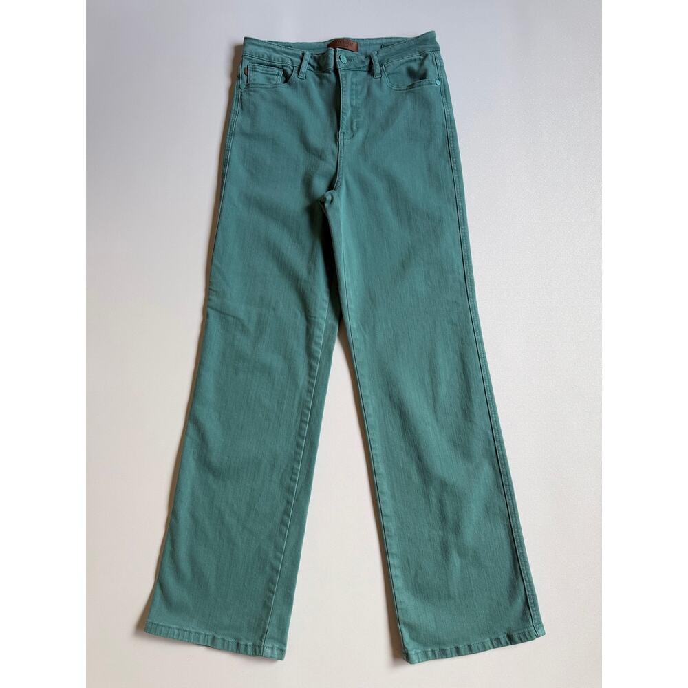 Judy Blue Women's Sea Green High Rise Garmernt Dyed 90's Straight Jeans Sz 9/29 - Picture 2 of 14